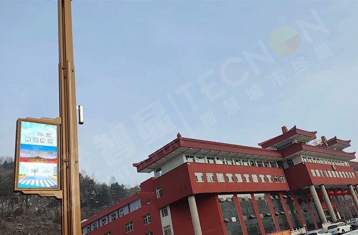 Smart light poles, smart light pole screens